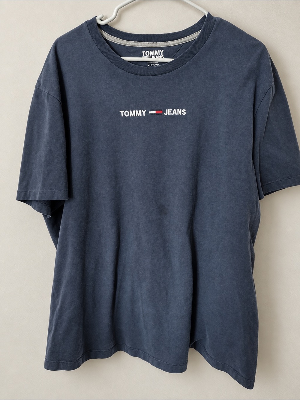 Tommy Jeans Navy Embroidered Flag Logo Tee | XL